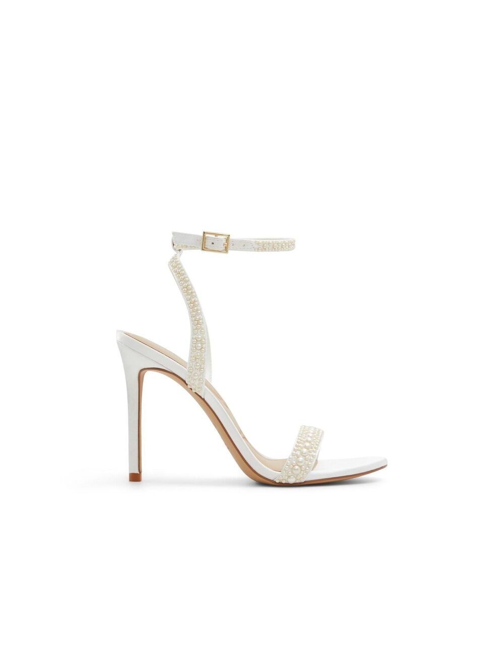 .Aldo Perlea Ankle Strap Sandals in White with Pearls Sz-9